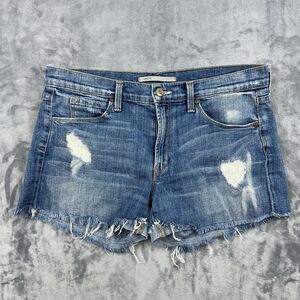 Vince Shorts Womens Size 28 Blue Distressed Denim Jean Cut Off Mid Rise